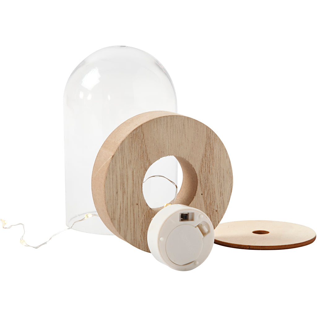 LED lyskæde, L: 27 cm, sølv, 1 stk.