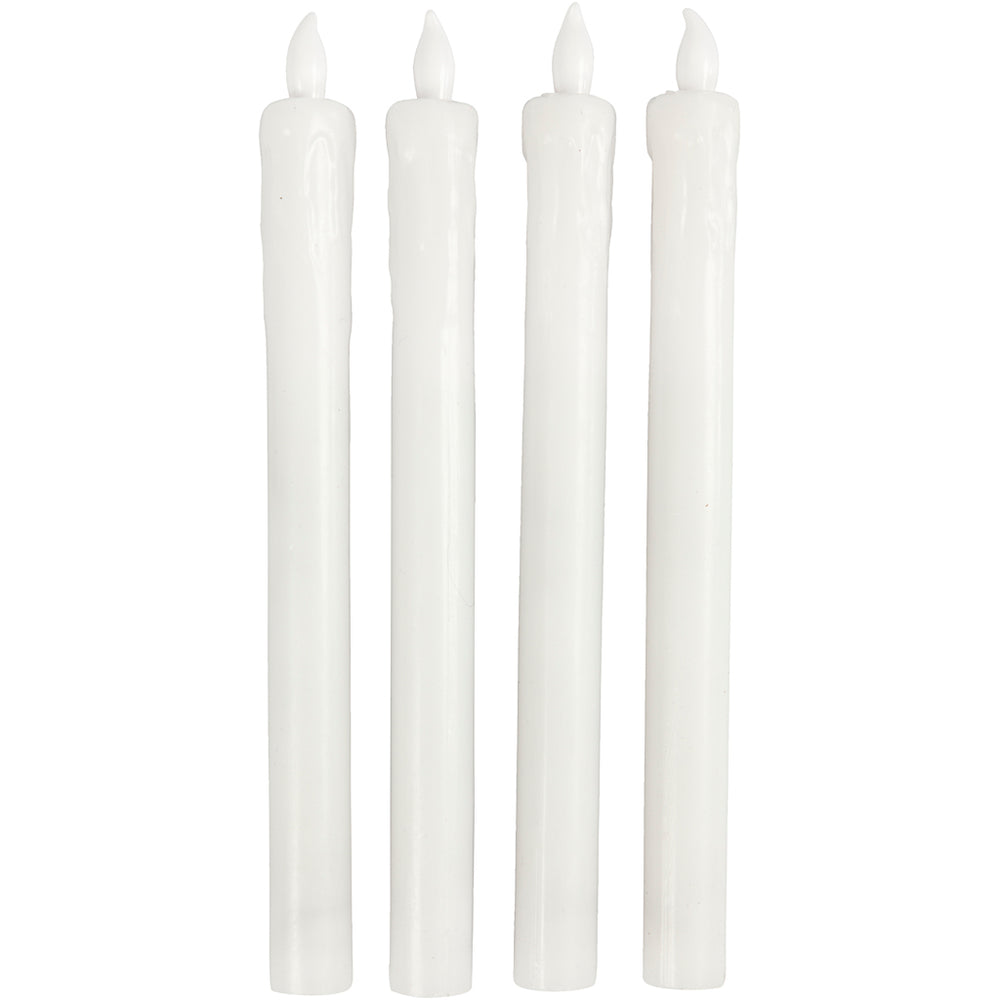 LED Stearinlys, H: 24,5 cm, diam. 20 mm, 4 stk./ 1 pk.
