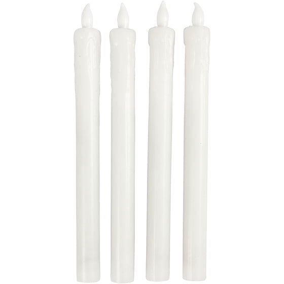 LED Stearinlys, H: 24,5 cm, diam. 20 mm, 4 stk./ 1 pk.