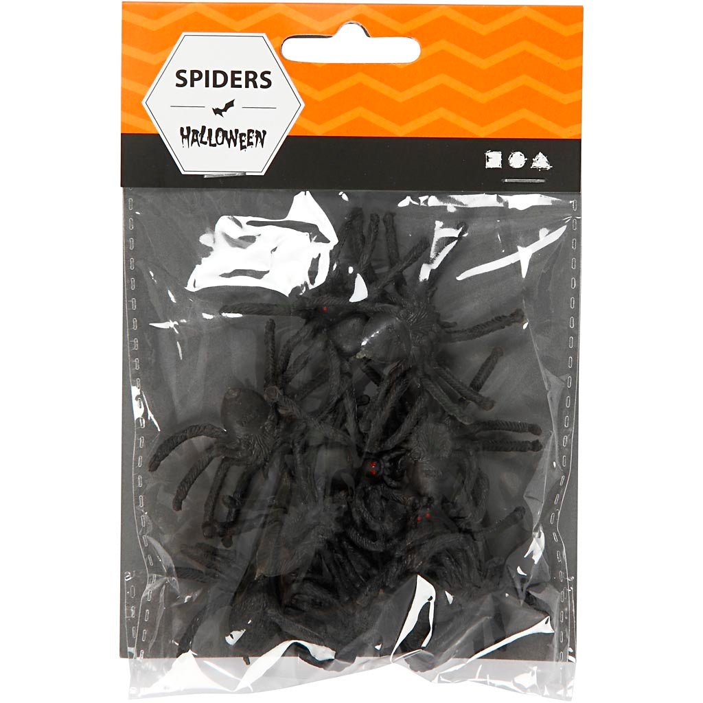 Edderkopper, str. 4 cm, 10 stk./ 1 pk.