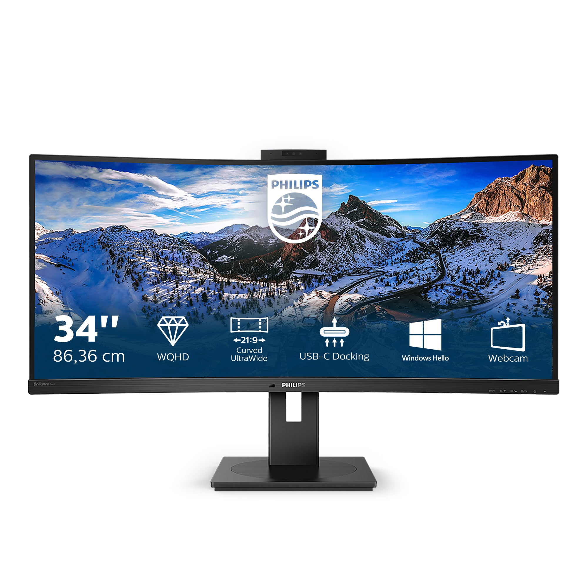 Philips P-line 346P1CRH 34 3440 x 1440 (UltraWide) HDMI DisplayPort USB-C 100Hz  Dockingskærm
