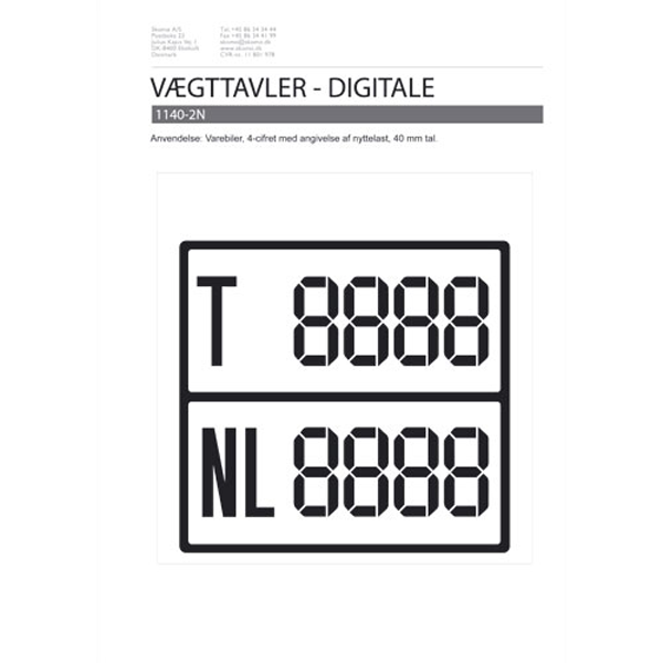 Digital vægttavler m/nytte last sort