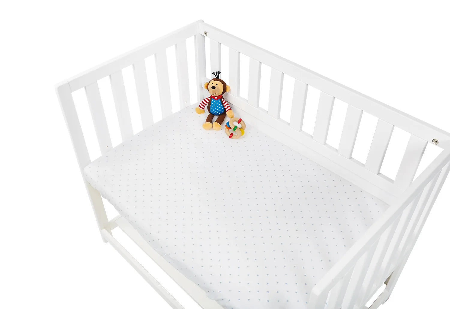 Pinolino Stræklagen til Vugge, Bedside Crib og Barnevogn 2 stk., Jersey/Lyseblå Stjerner