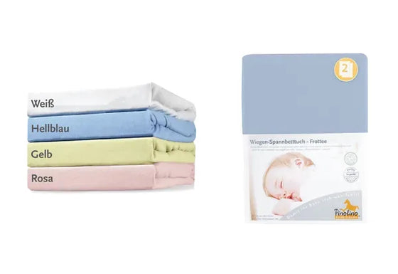 Pinolino Stræklagen Til Vugge – Bedside Crib og Barnevogn (2 stk.), Frotté – Børneudstyr - Sove - Sengelinned og himmel (Frotté)