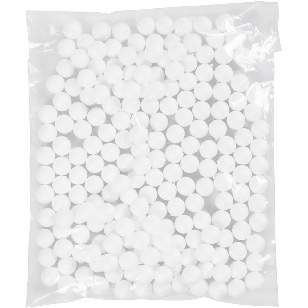 Hvide Styroporkugler 1,5 cm - 200 stk. til Håndværk