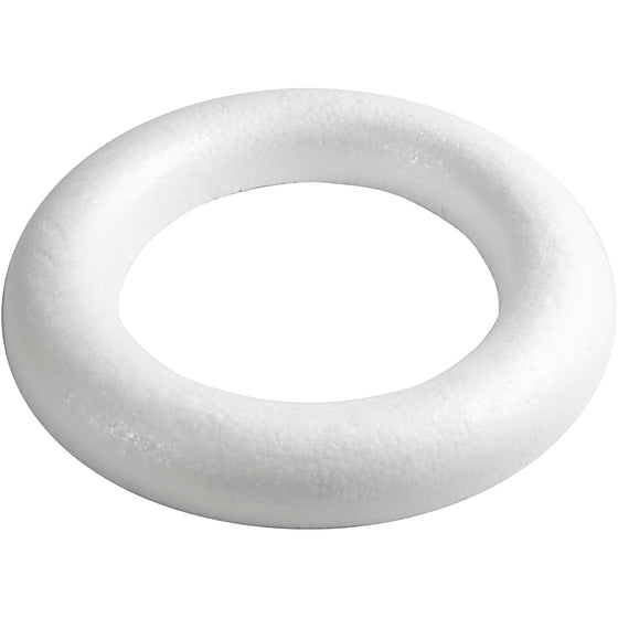 Ring med flad bagside, str. 35 cm, tykkelse 46 mm, hvid, 1 stk.