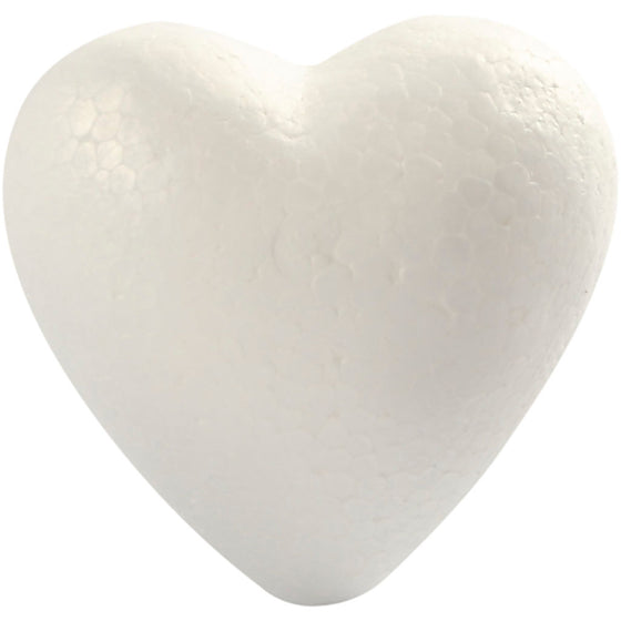 Hjerte, H: 8 cm, D: 4,5 cm, B: 8 cm, hvid, 5 stk./ 1 pk.