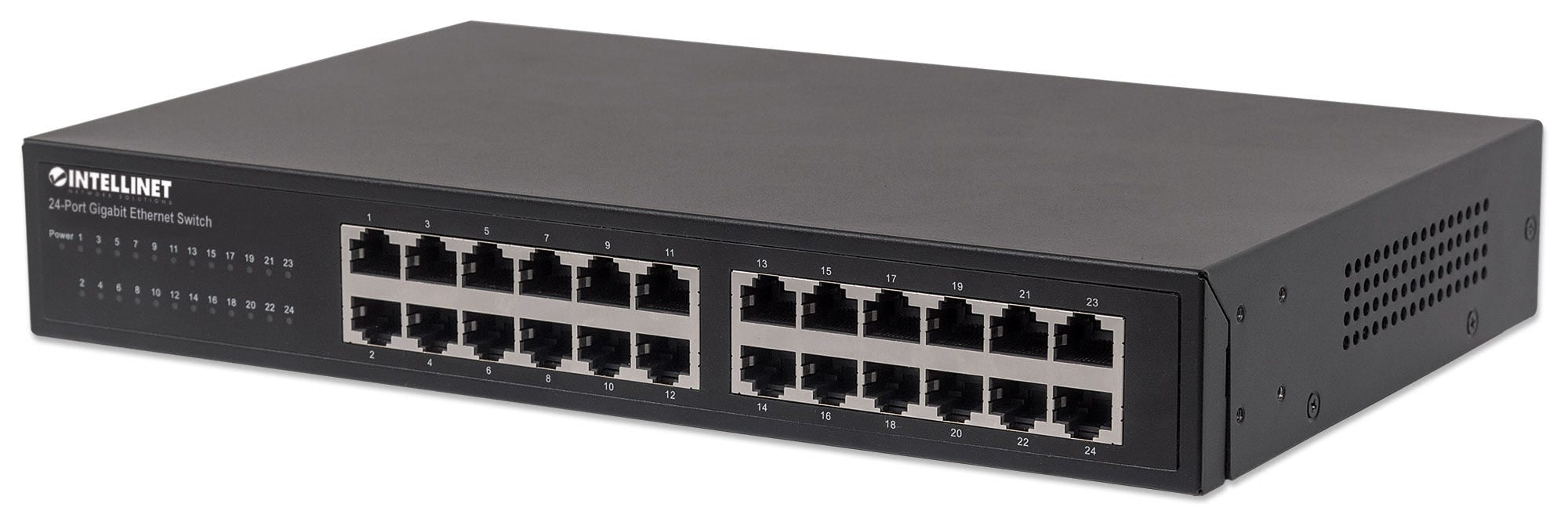Intellinet 24-Port   , 24 x  Mbit/s RJ4 s, IEEE 802.3az (Energy Efficient ), Desktop, 19 Rackmount, Metal (Euro 2-pin plug) Switch 24-porte Gigabit