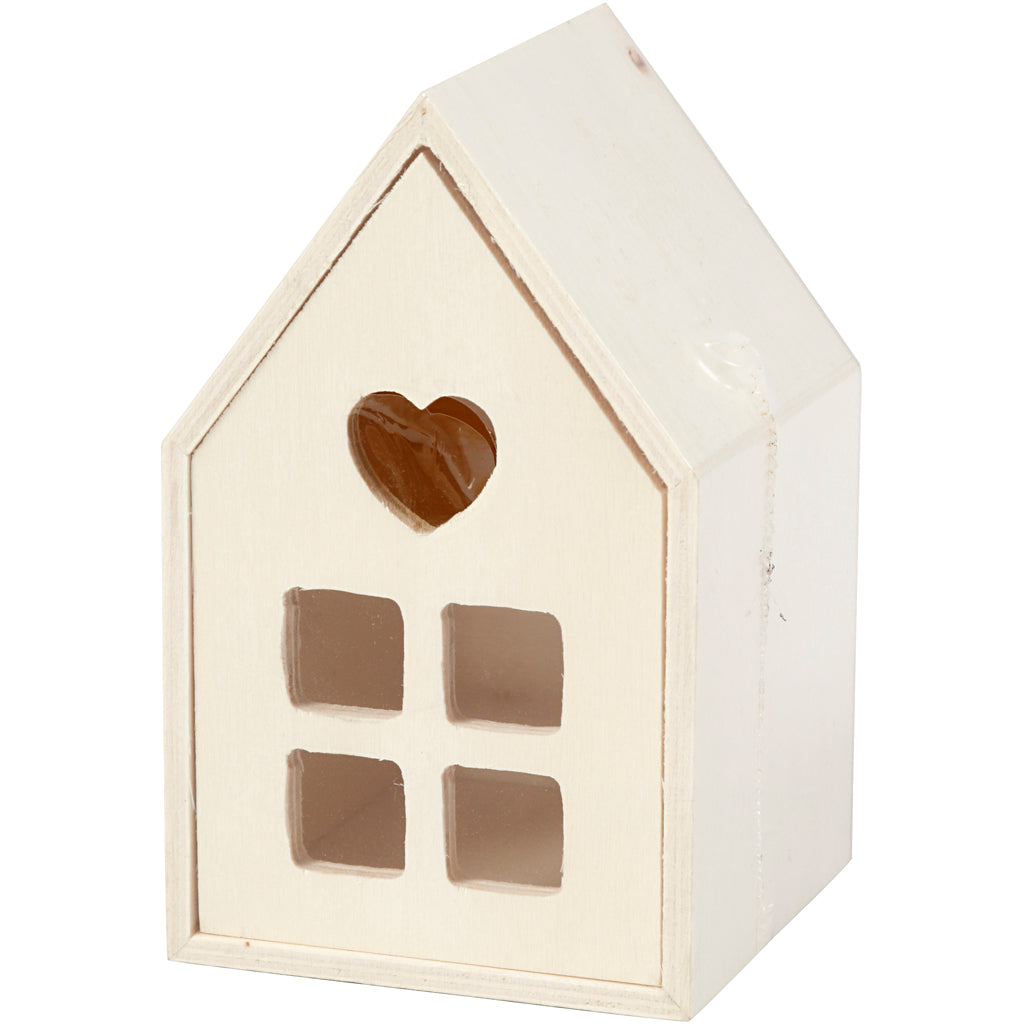 Hus med skuffe, H: 10,8 cm, D: 6,8 cm, B: 6,8 cm, 1 stk.