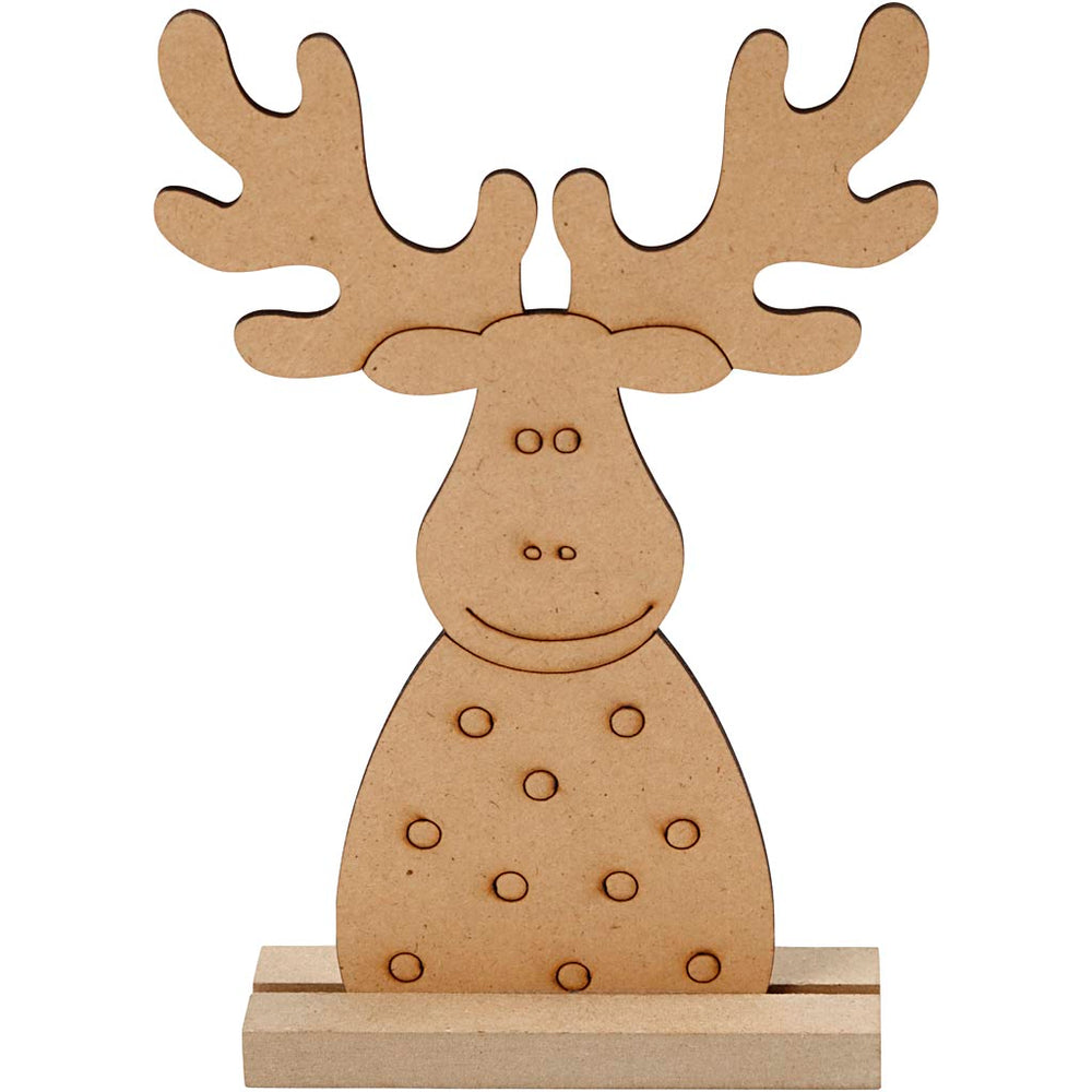 Julefigur, Rensdyr, H: 15 cm, D: 3 cm, B: 11 cm, tykkelse 3 mm, 1 stk.