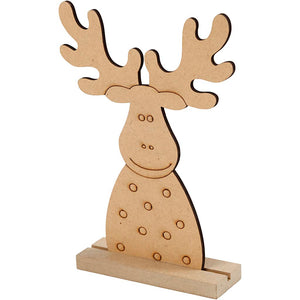 Julefigur, Rensdyr, H: 15 cm, D: 3 cm, B: 11 cm, tykkelse 3 mm, 1 stk.