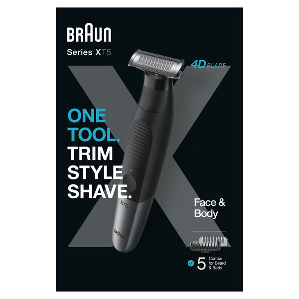 Braun Series X XT5100 Face & Body Trimmer Sort Grå