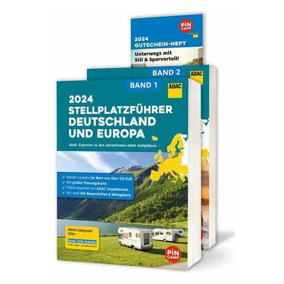 ADAC Stellplatzführer 2024-2025 Tyskland og Europa