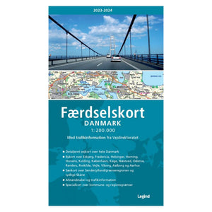 Vejkort 1:200.000 - Danmarks Kortbog 2024-2025 med bykort og trafikinformation - Netlager