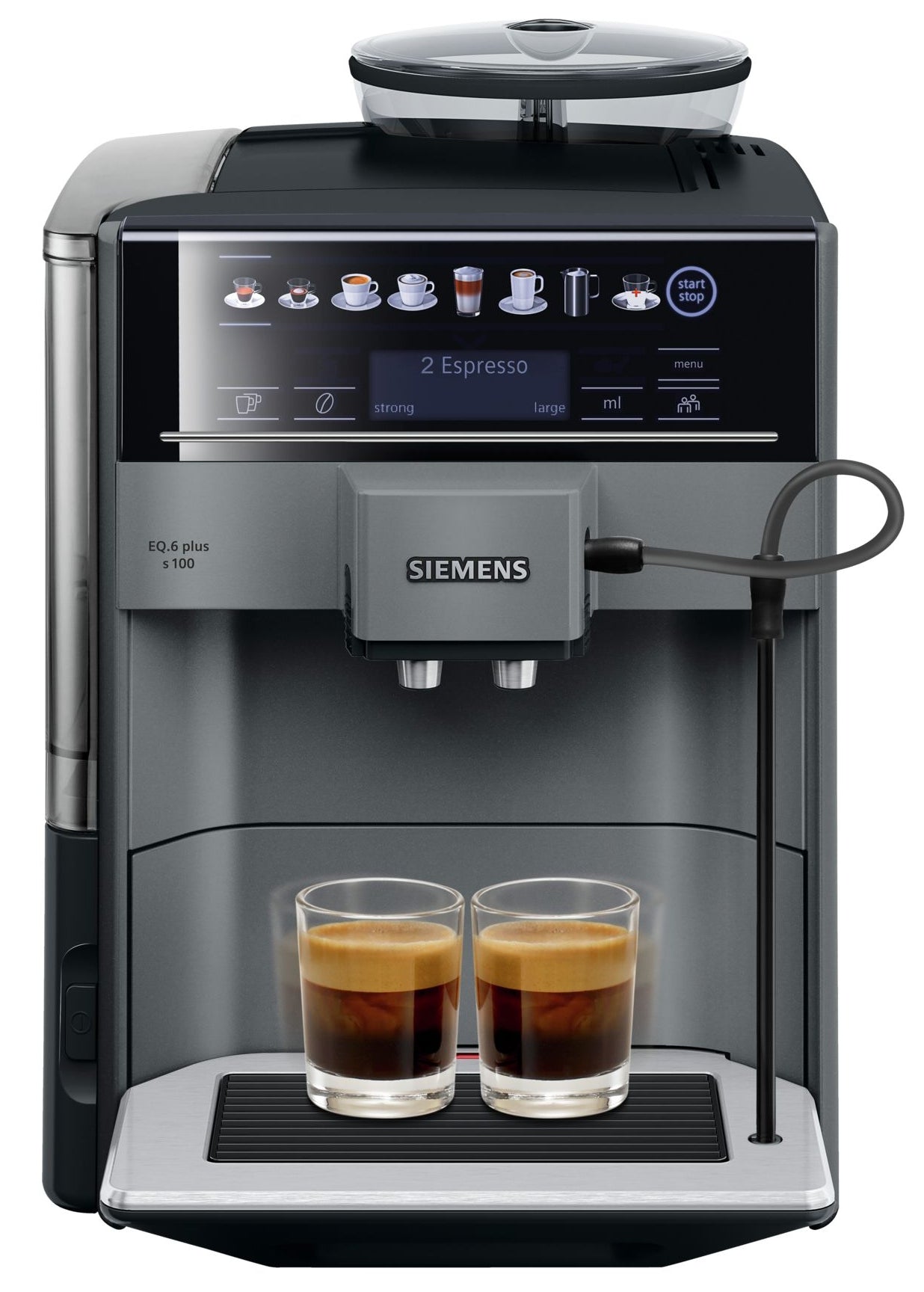 Siemens EQ.6 plus s100 TE651209RW Automatisk kaffemaskine Sort
