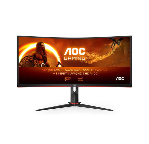 AOC Gaming CU34G2XP/BK 34 3440 x 1440 (UltraWide) HDMI DisplayPort 180Hz