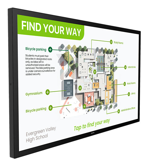 Philips 3000 series 55BDL3751T/00 skilte display Interaktivt fladpanel 138,4 cm (54.5) LCD Wi-Fi 450 cd/m² 4K Ultra HD Sort Berøringsskærm Indbygget processer Android