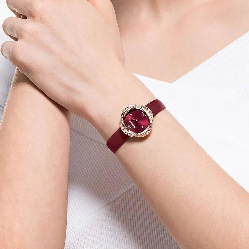 Swarovski Crystal Flower rødt dameur 5552780