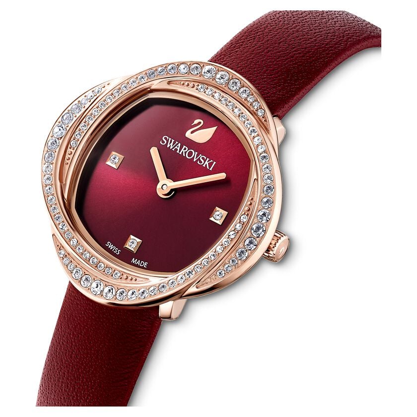 Swarovski Crystal Flower rødt dameur 5552780