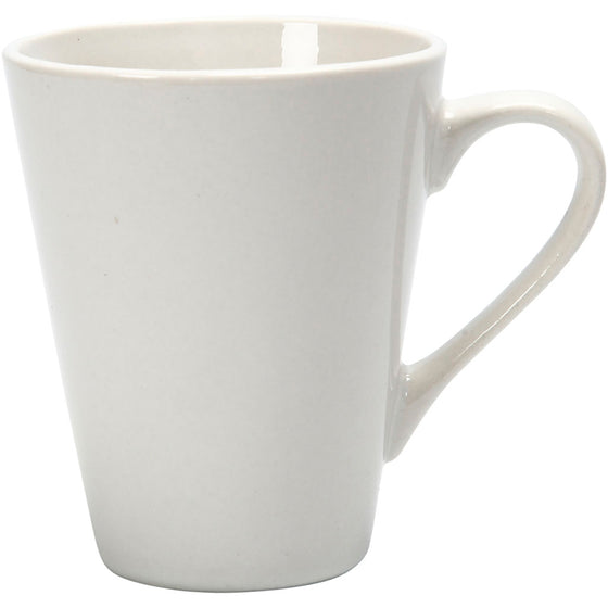 Krus, H: 10 cm, diam. 5-8 cm, 250 ml, hvid, 12 stk./ 1 pk.