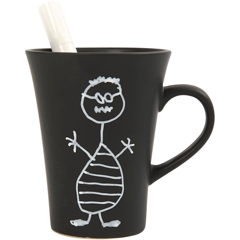 Krus, H: 10 cm, diam. 5,9-8,7 cm, 300 ml, ca. 300 ml, sort, 12 stk./ 1 pk.