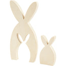 2i1 figur, harer, H: 11,5+24,5 cm, D: 2 cm, B: 6,5+11,5 cm, 1 sæt