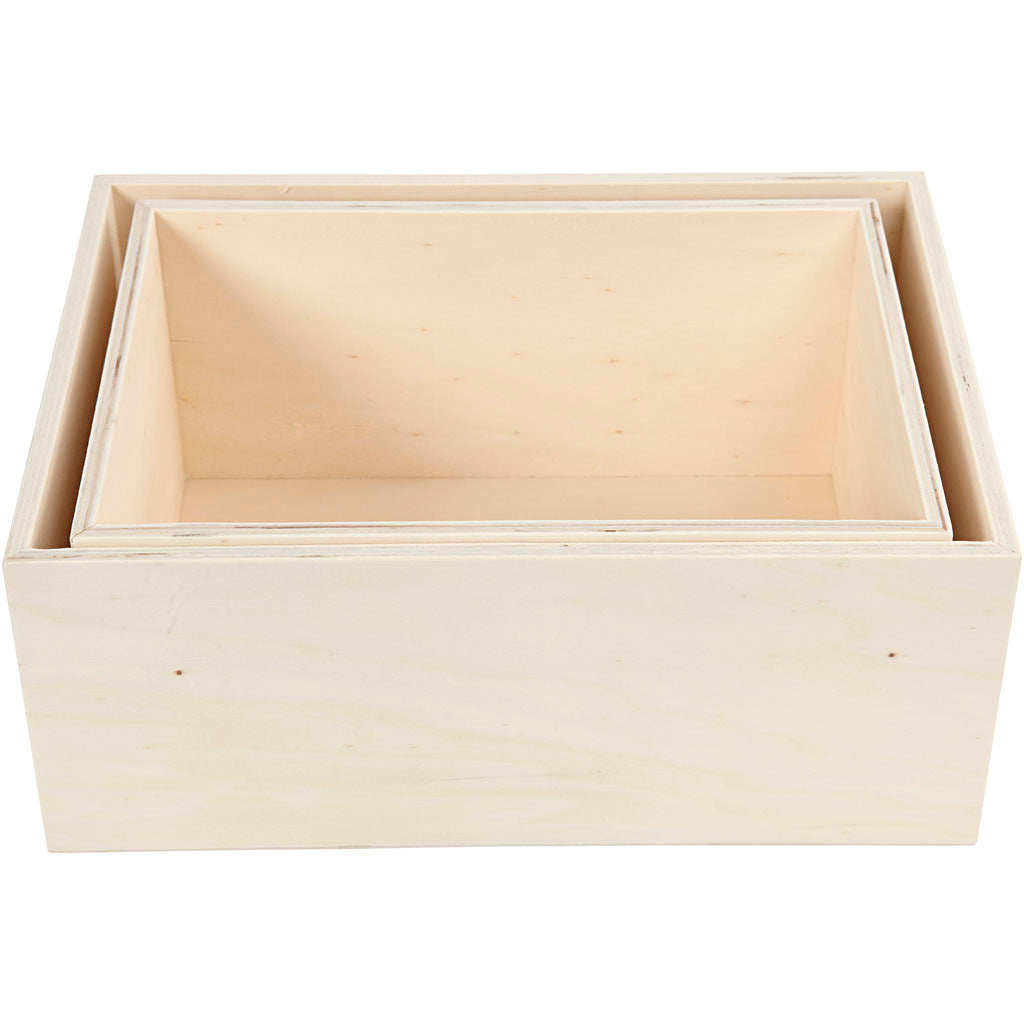 Bogkasser, rektangel, H: 27+31 cm, D: 12,5 cm, B: 19,5+22,5 cm, 2 stk./ 1 sæt
