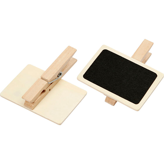 Tavle med klemme, str. 6,8x4,7 cm, 6 stk./ 1 pk.