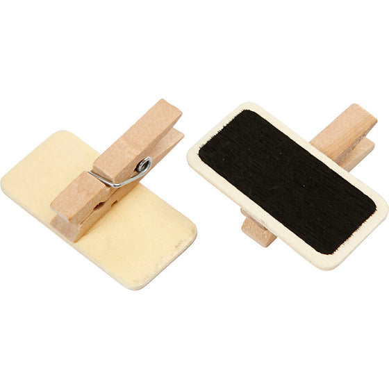 Tavle med klemme, str. 4x2 cm, 12 stk./ 1 pk.
