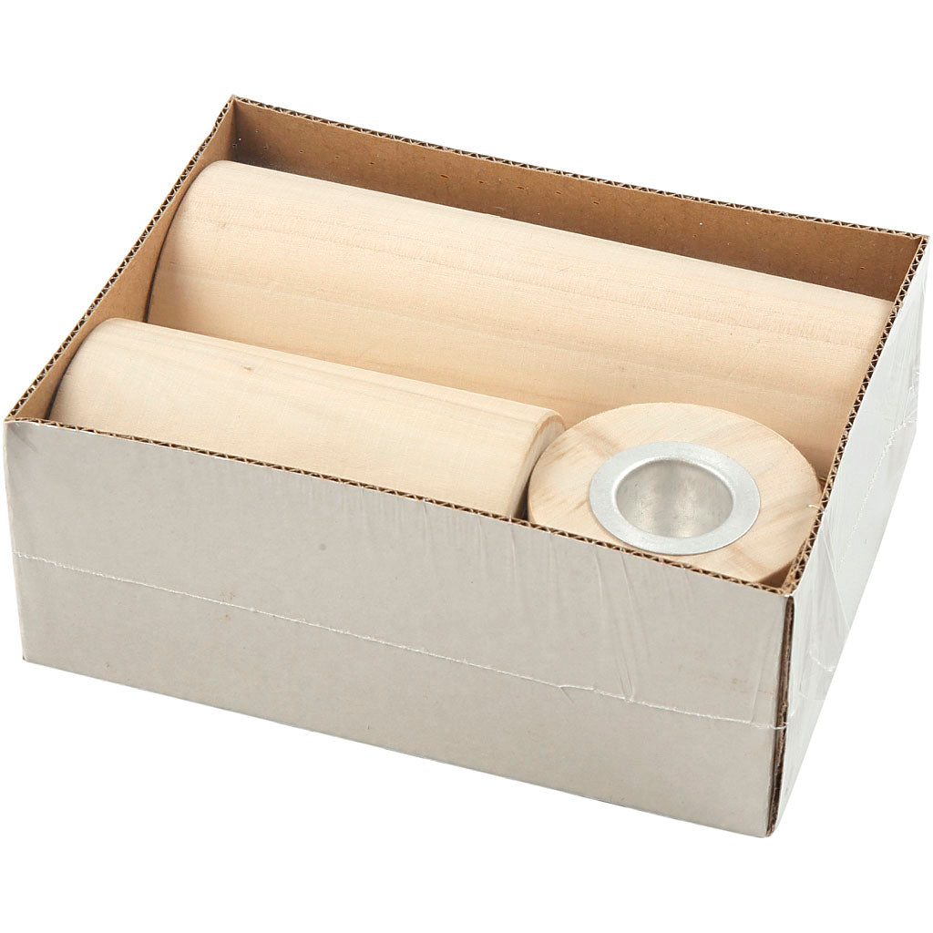 Lysestager, H: 14,5+9+6,5 cm, hulstr. 2,3 cm, 3 stk./ 1 pk.