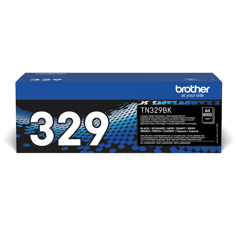Brother TN 329BK Sort 6000 sider Toner