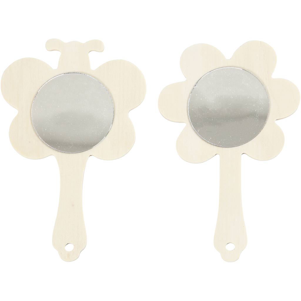 Håndspejle, H: 13,9 cm, B: 9 cm, 2 stk./ 1 pk.