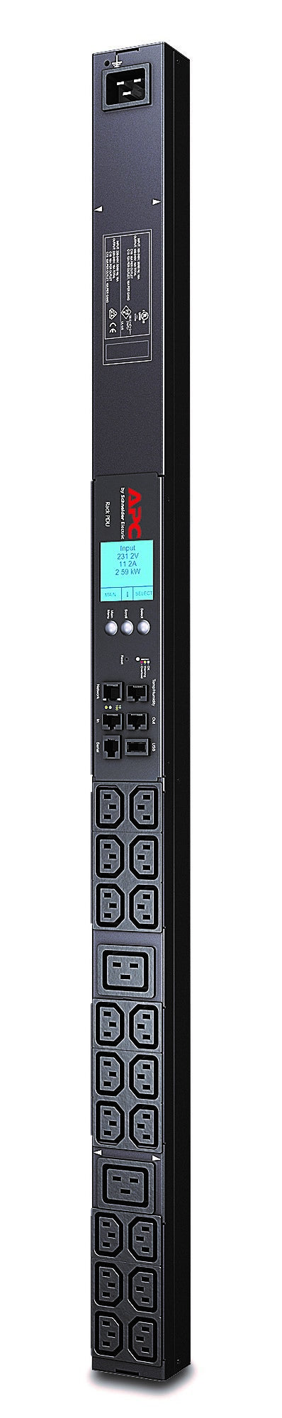 APC Metered Rack PDU Strømfordelingsenhed 20-stik 20A Sort