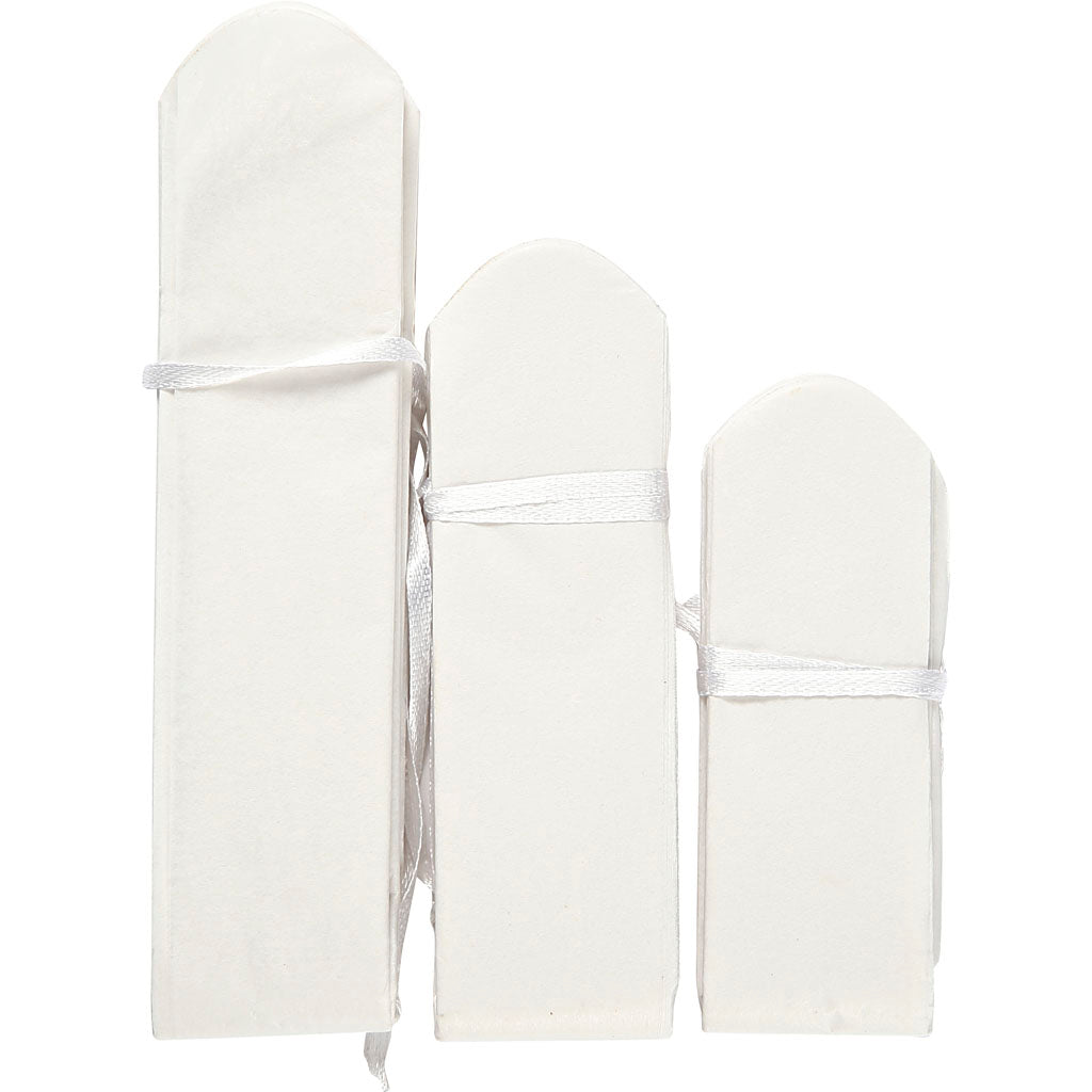 Papirpomponer, diam. 20+24+30 cm, 14 g, hvid, 3 stk./ 1 pk.