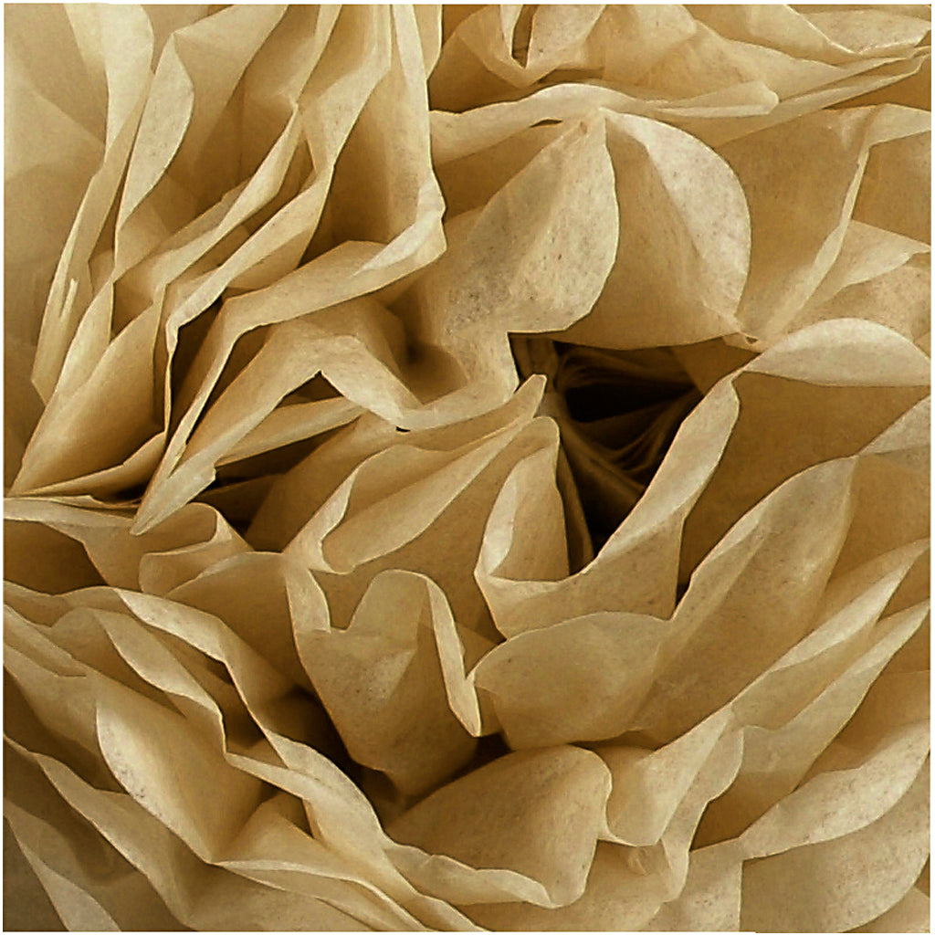 Papirpomponer, diam. 20+24+30 cm, 16 g, guld, 3 stk./ 1 pk.
