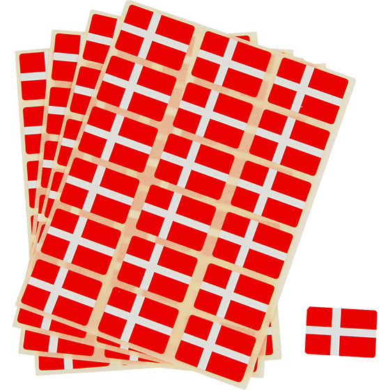 Selvklæbende flag, str. 15x22 mm, 72 stk./ 1 pk., Danmark