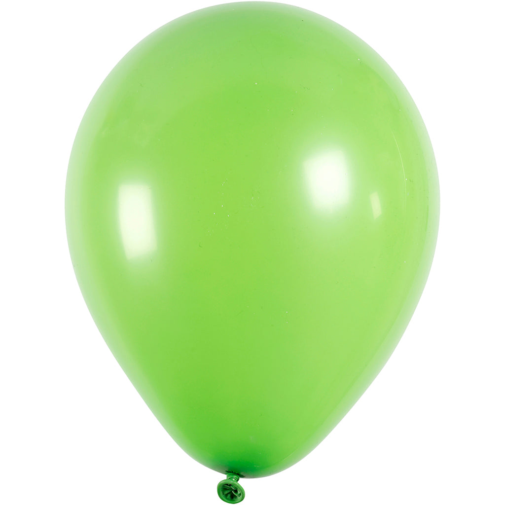 Balloner, runde, diam. 23 cm, grøn, 10 stk./ 1 pk.