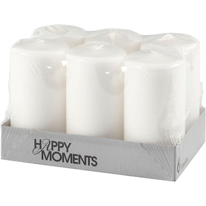 Bloklys, H: 100 mm, diam. 50 mm, hvid, 6 stk./ 1 pk.