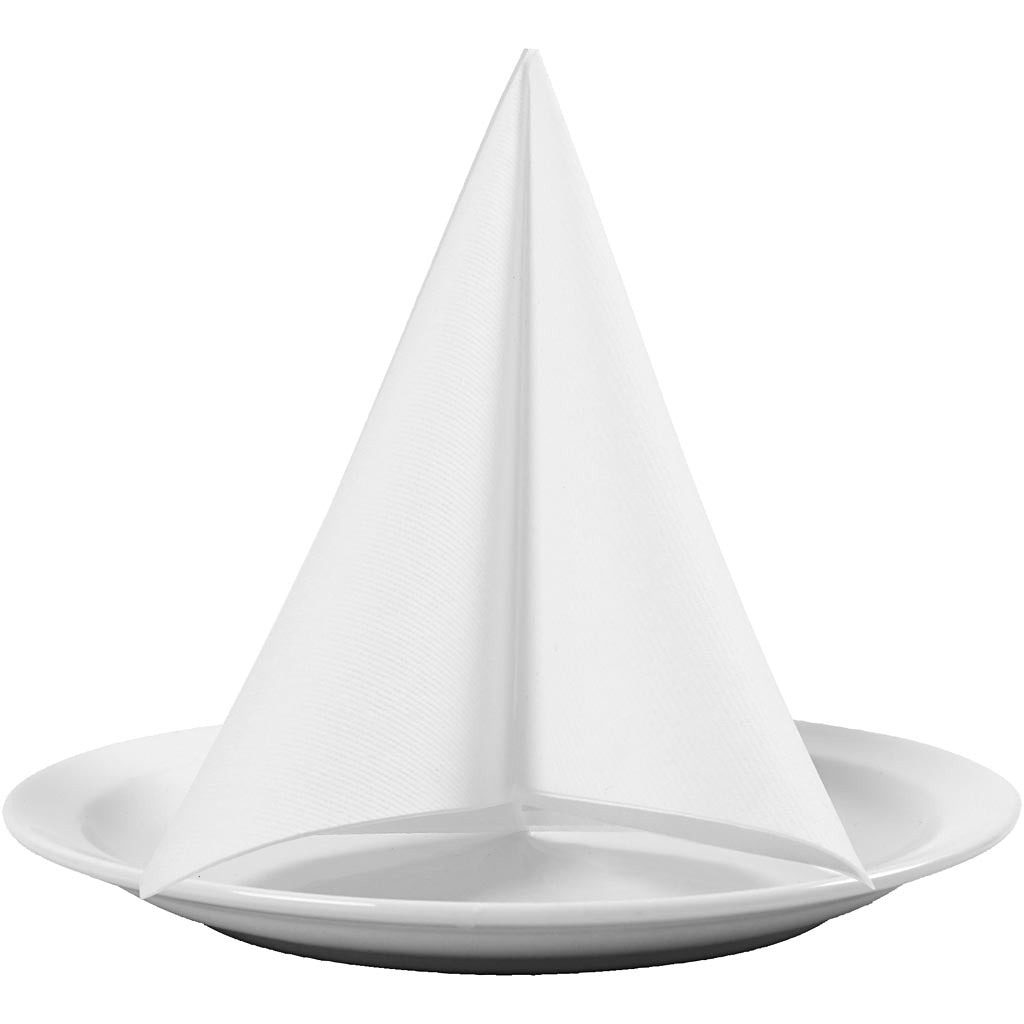 Servietter, str. 40x40 cm, 60 g, hvid, 20 stk./ 1 pk.