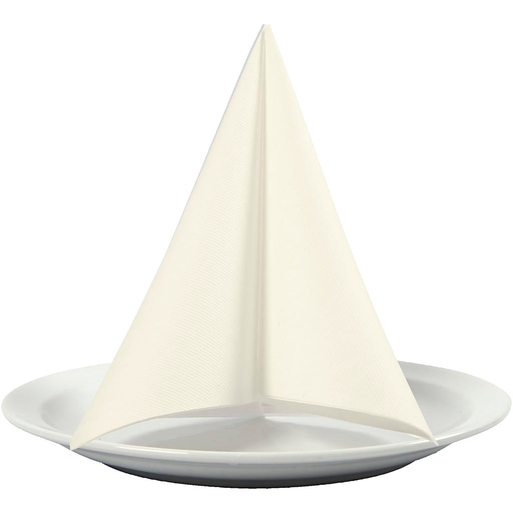 Servietter, str. 40x40 cm, 60 g, råhvid, 20 stk./ 1 pk.