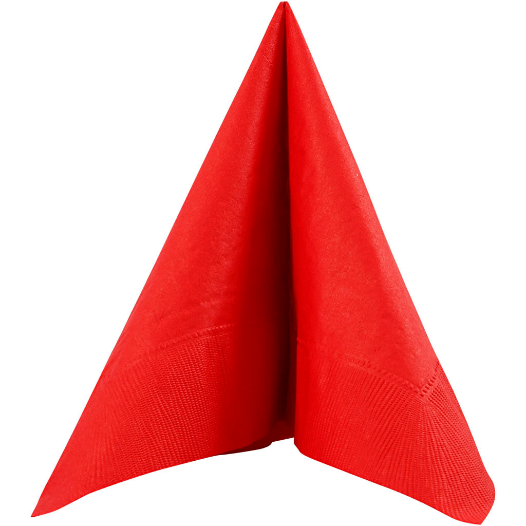 Servietter, str. 33x33 cm, rød, 20 stk./ 1 pk.