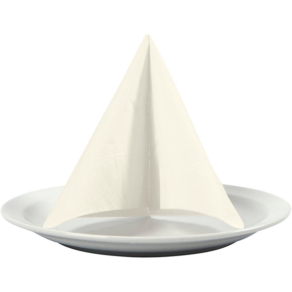Servietter, hvid bagside, str. 33x33 cm, råhvid, 20 stk./ 1 pk.