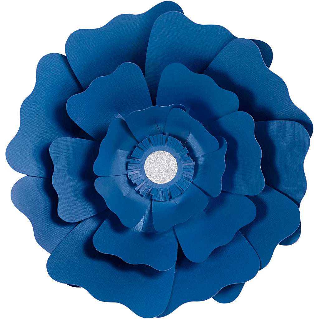Papirblomster, diam. 15+25 cm, 230 g, blå, 2 stk./ 1 pk.