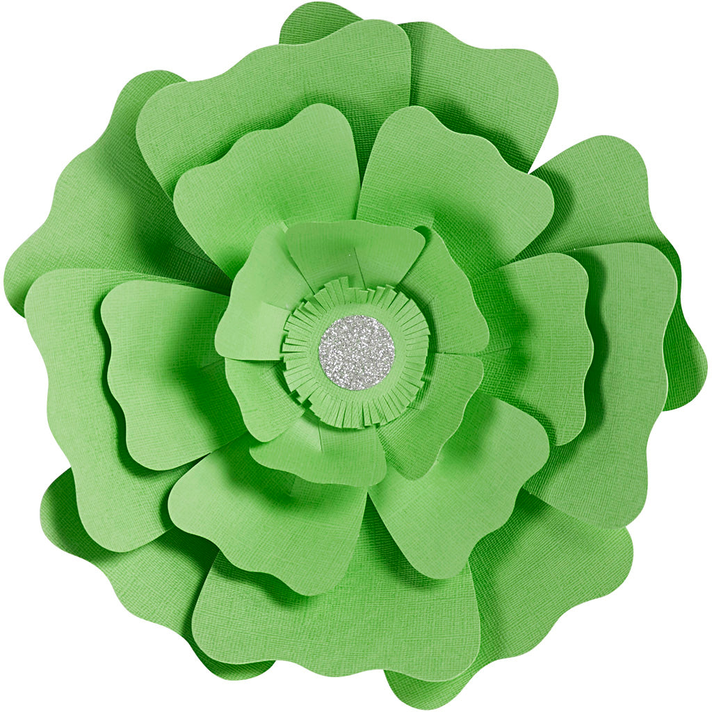 Papirblomster, diam. 15+25 cm, 230 g, grøn, 2 stk./ 1 pk.