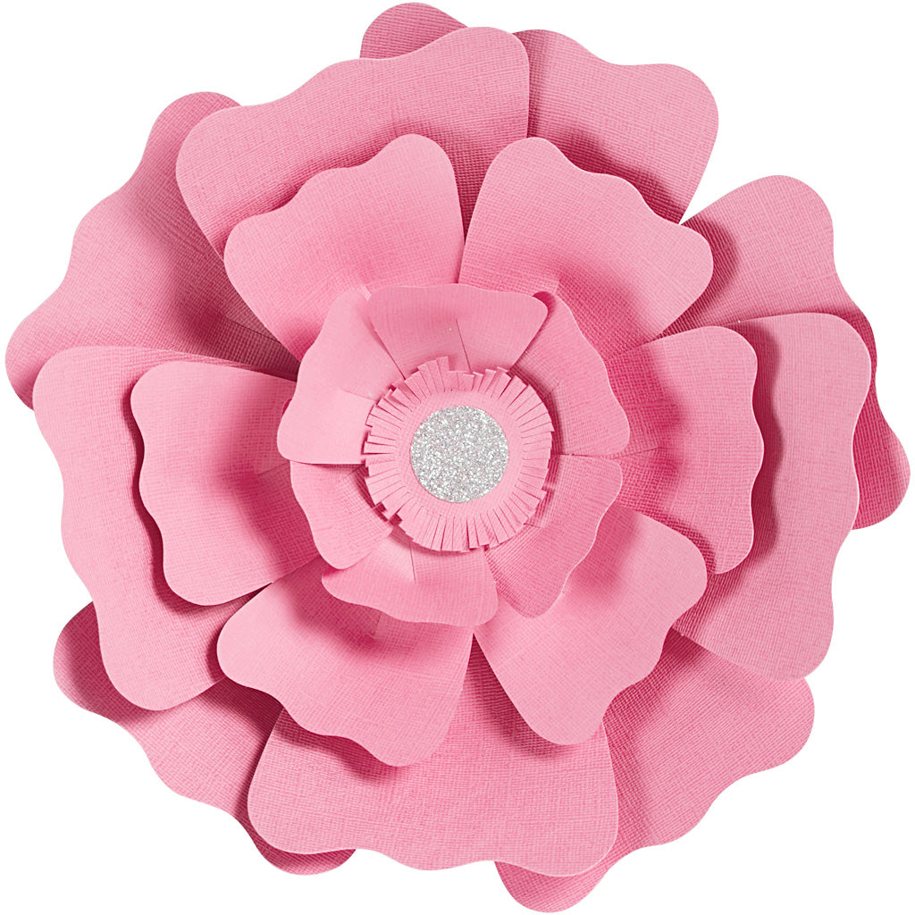 Papirblomster, diam. 15+25 cm, 230 g, lyserød, 2 stk./ 1 pk.