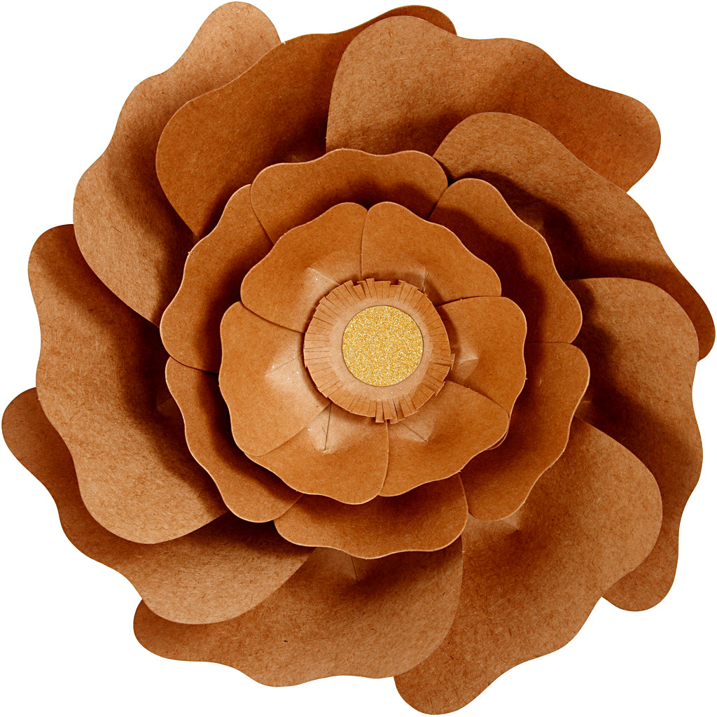Papirblomster, diam. 15+25 cm, natur, 2 stk./ 1 pk.