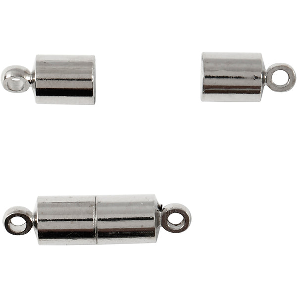 Magnetlås, L: 15 mm, diam. 5 mm, forsølvet, 10 stk./ 1 pk.