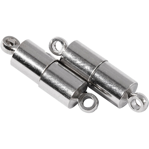 Magnetlås, L: 15 mm, diam. 5 mm, forsølvet, 10 stk./ 1 pk.