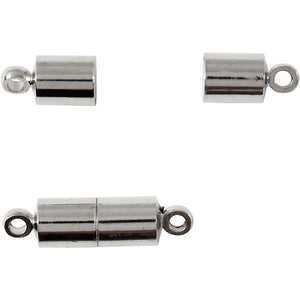 Magnetlås, L: 15 mm, diam. 5 mm, forsølvet, 10 stk./ 1 pk.
