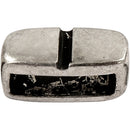 Ledperle, str. 6x14 mm, hulstr. 10x3 mm, antik sølv, 5 stk./ 1 pk.